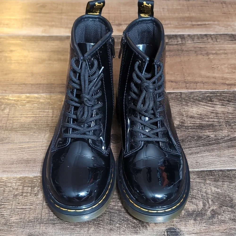 Doc Martens 1460 J Patent Leather Combat Boots Size 2 Zipper Kids